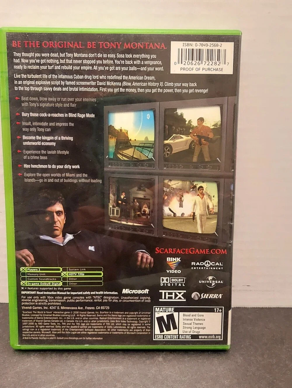 Scarface The World is Yours for Original Xbox Complete with manual scarface xbox